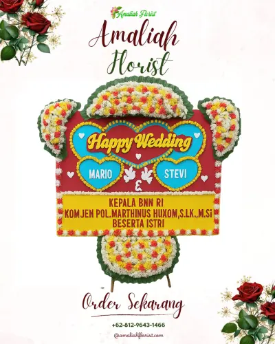 Karangan Papan Bunga Pernikahan di Cilaku